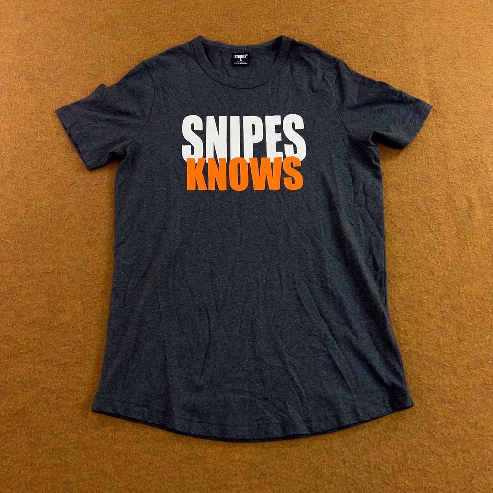 Snipes Mens Medium Gray Snipes Knows Graphic Short Sleeve T-Shirt New